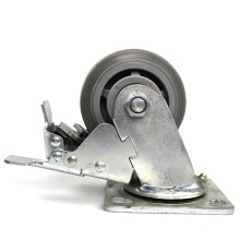 4  inch heavy duty plate mute TPR casters with brake